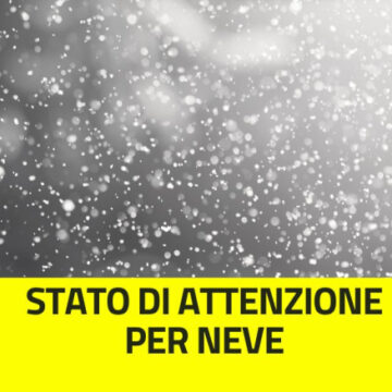 Stato di attenzione per possibili nevicate dalla serata di giovedì 21 novembre