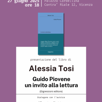 Bertoliana, incontro a palazzo Cordellina con Alessia Tosi, autrice del libro “Guido Piovene. Un invito alla lettura”